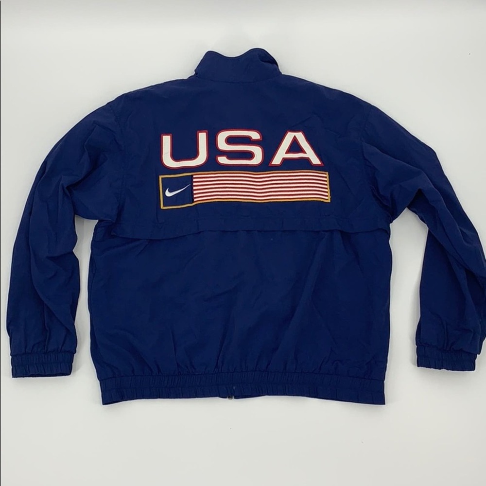 Vintage NIKE USA Olympic Track & Field Swoosh Lined Windbreaker Medium - Picture 13 of 15